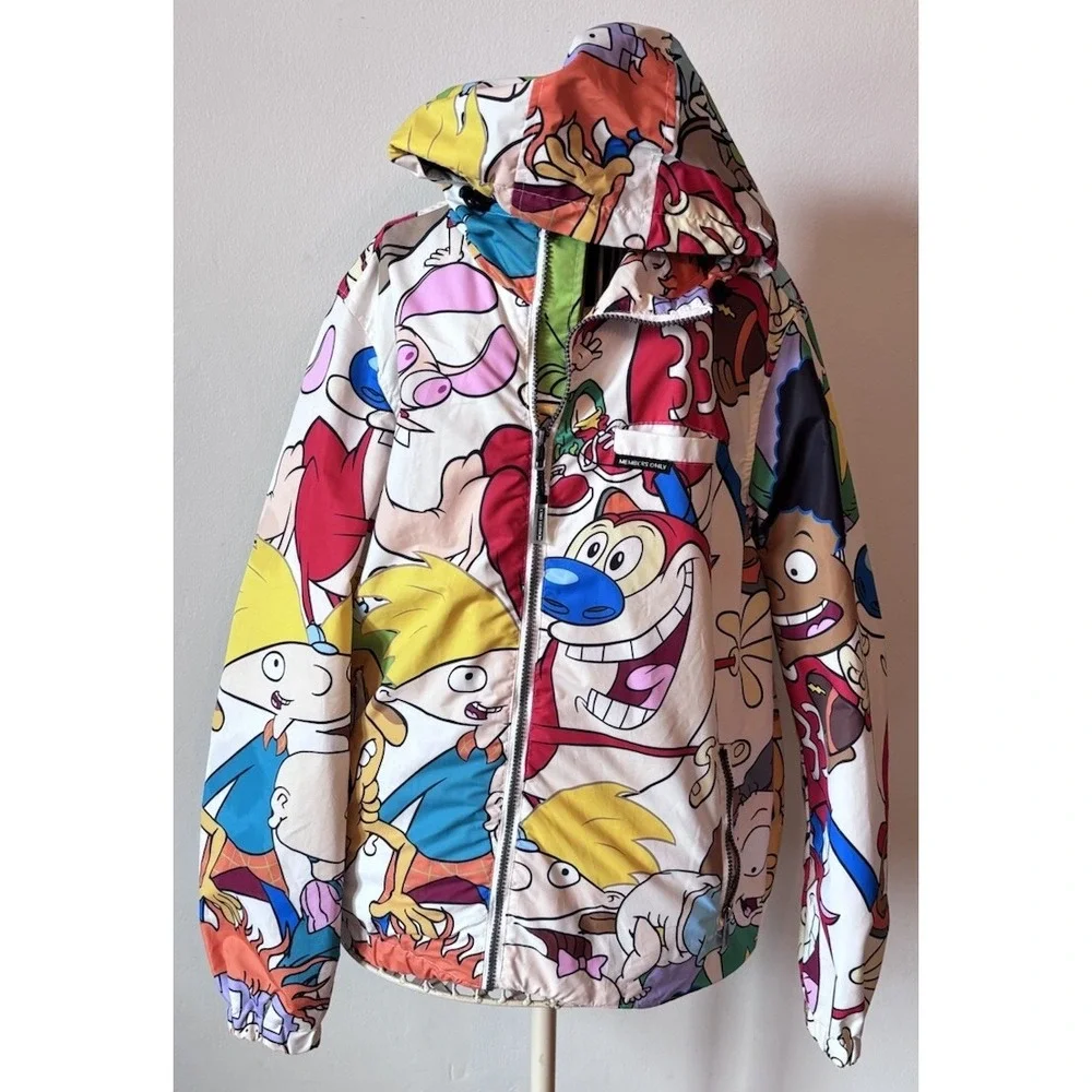 90s Members‎ Only x Nickelodeon Rugrats Multi Color Windbreaker Jacket Men Small